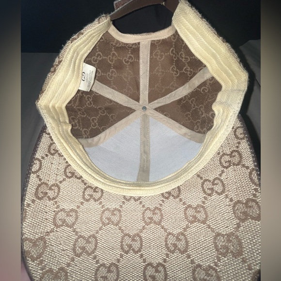 Gucci GG Monogram Canvas Baseball Hat With Web & Adjustable Velcro Strap - Picture 9 of 12